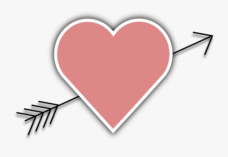 Wedding, Heart Arrow Love Valentine Cupid February - Heart With Arrow Transparent Background, Transparent Clipart