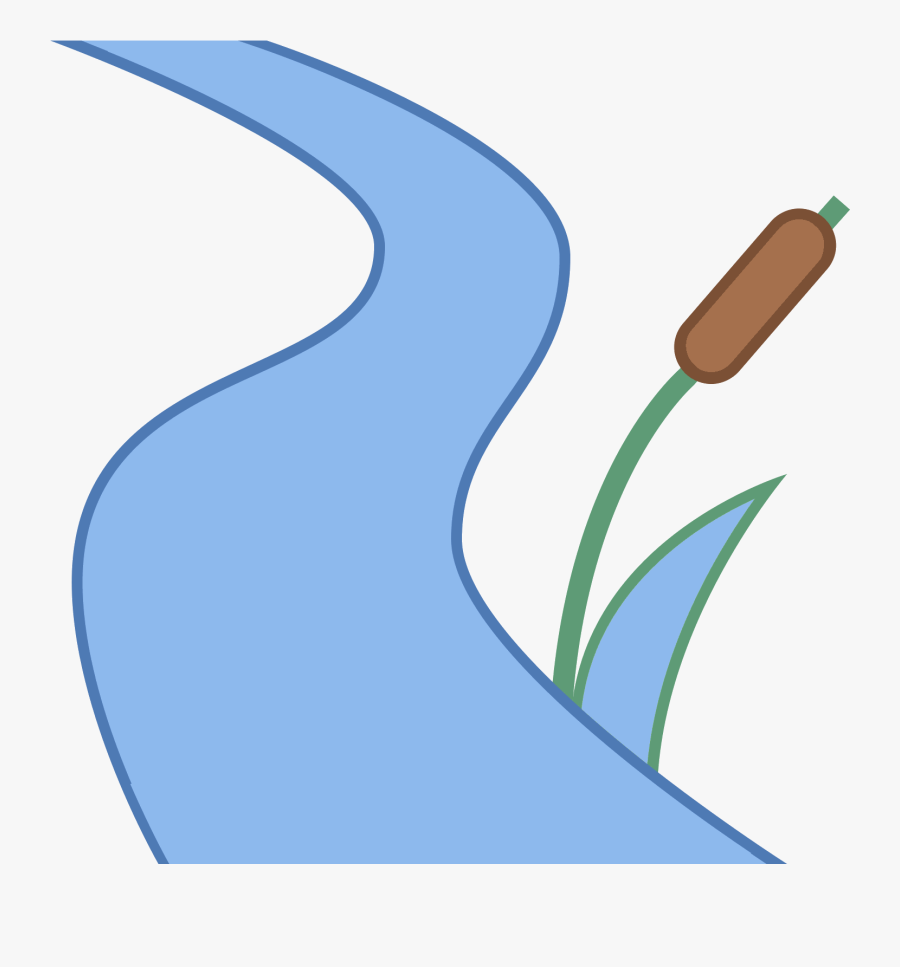 A Winding Creek Next To A Tuft Of Tall Grass And A - Transparent Background River Clipart, Transparent Clipart