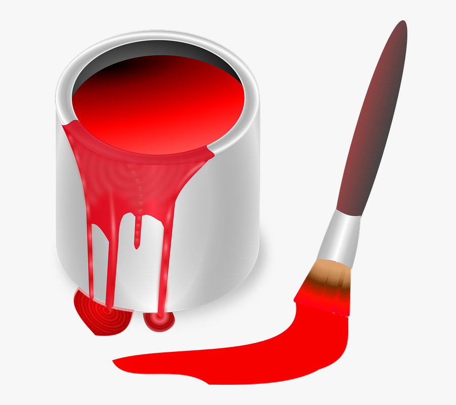 Red Paint Brush Clip Art, Transparent Clipart