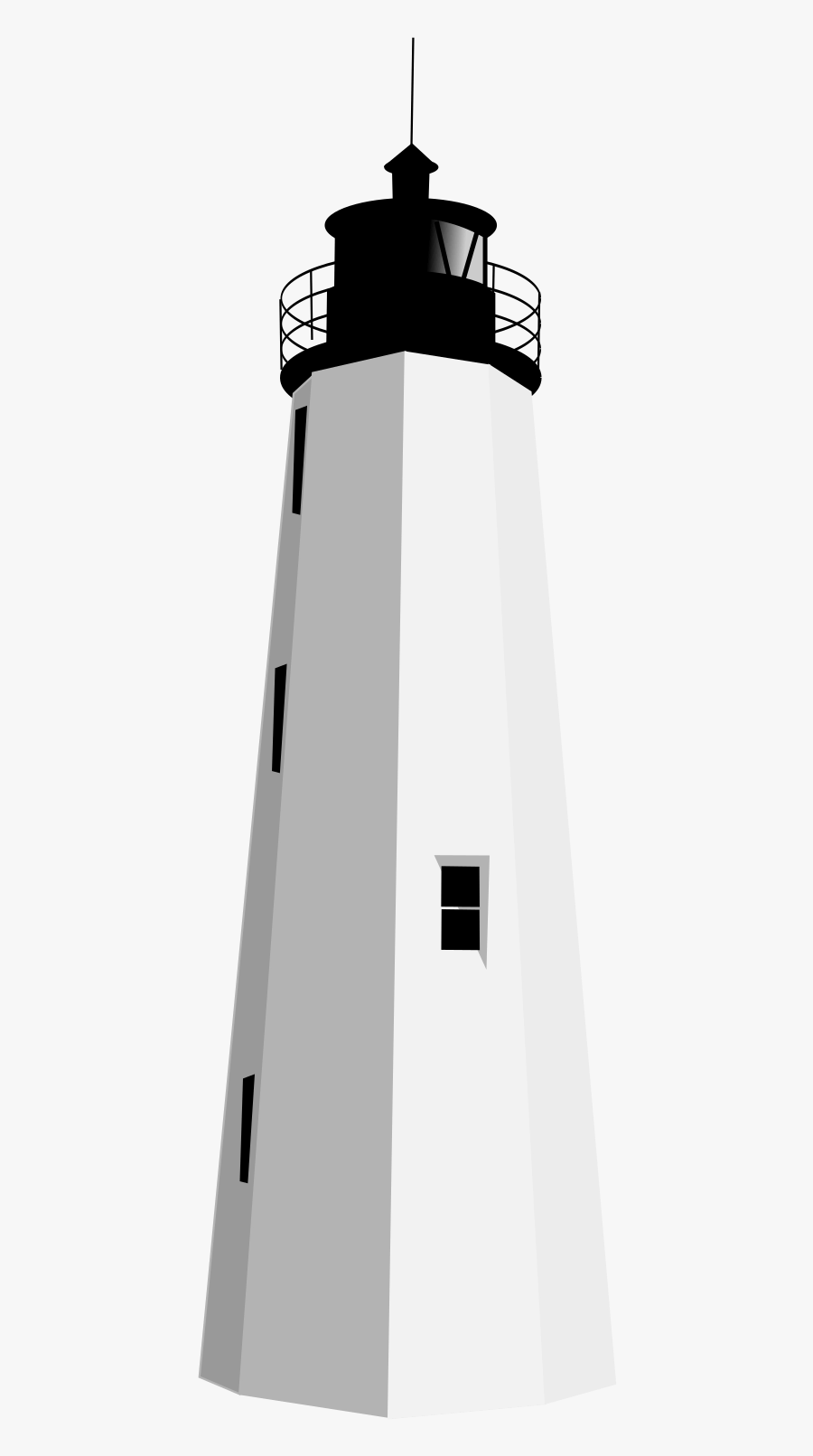 Black White Lighthouse Clipart - Clip Art, Transparent Clipart