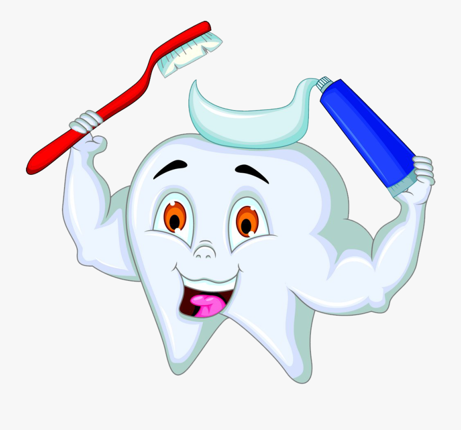 Toothpaste Toothbrush Cartoon - Cartoon Toothbrush Toothpaste And Tooth, Transparent Clipart