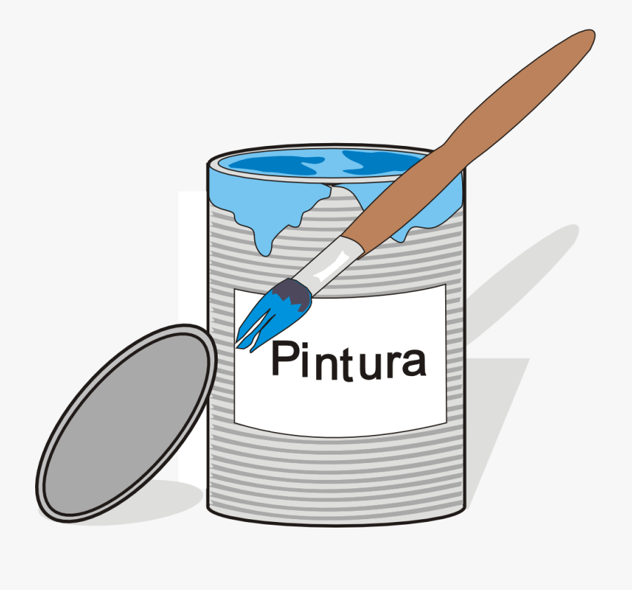Free Vector Aidiagre Paint Tin Can And Brush Clip Art - Cartoon Paint Tin, Transparent Clipart