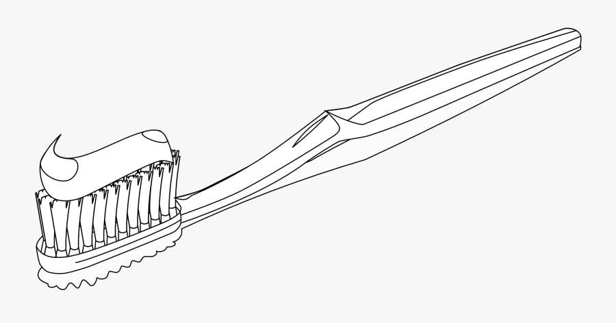 Clipartist - Toothbrush And Toothpaste Clip Clipart Black And White, Transparent Clipart