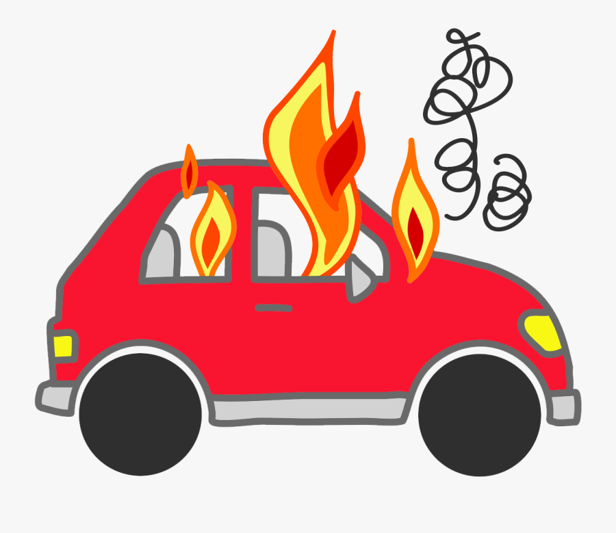 Thumb Image - Red Car On Fire, Transparent Clipart