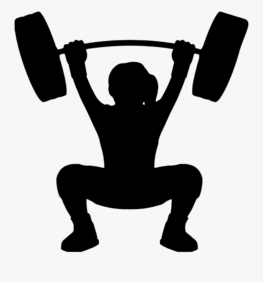 Dumbbell Clipart Sport Training - Weightlifter Silhouette, Transparent Clipart