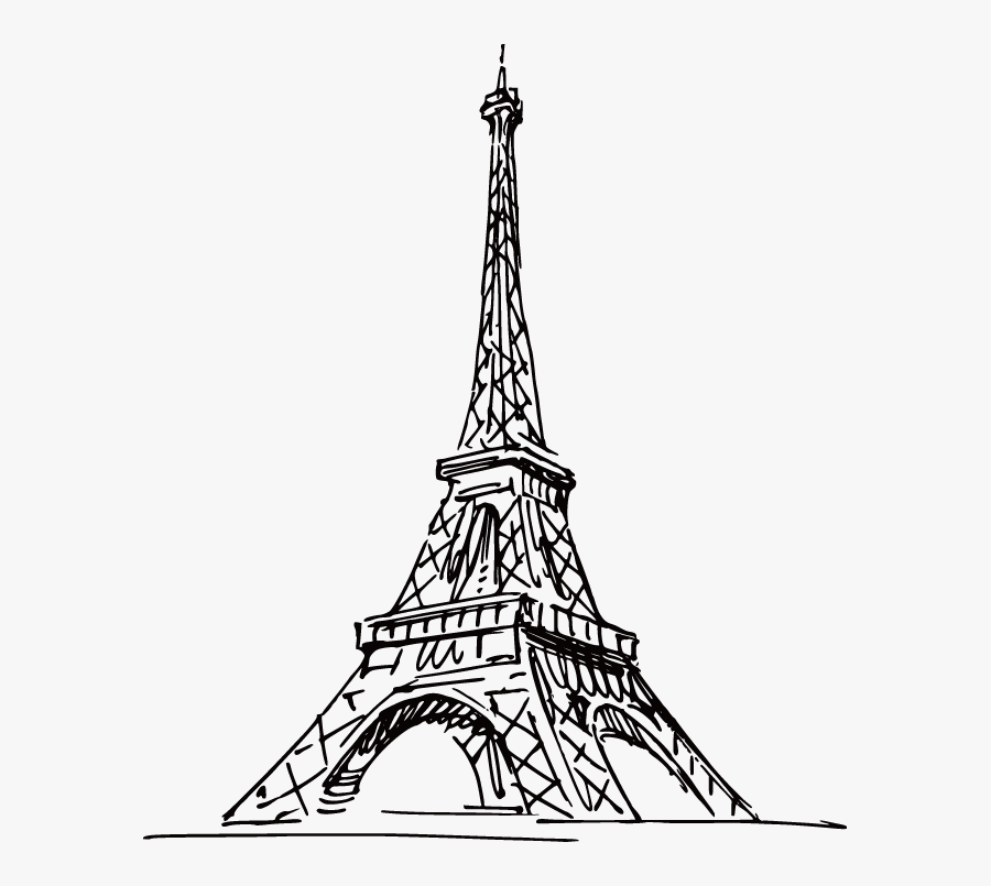 Clip Art Paris Eiffel Tower Drawing - Eiffel Tower Drawing Png, Transparent Clipart