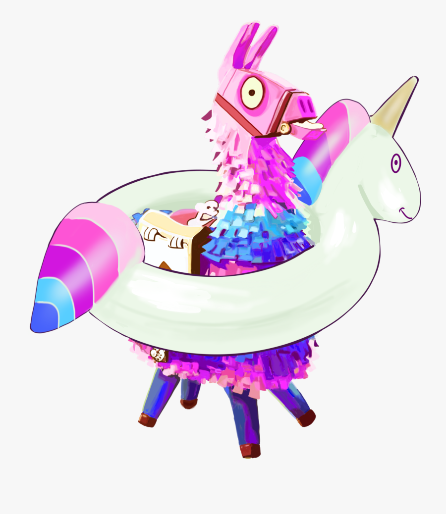 Mimie Loot Llama Fortnite With Unicorn Buoy Home Mounted - Fortnite Loot Llama Funny, Transparent Clipart