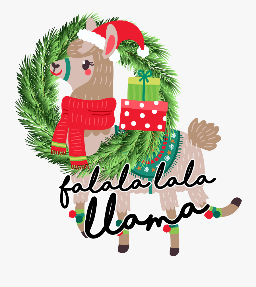 Download Christmas Printed Transfers - Christmas Llama Png , Free ...