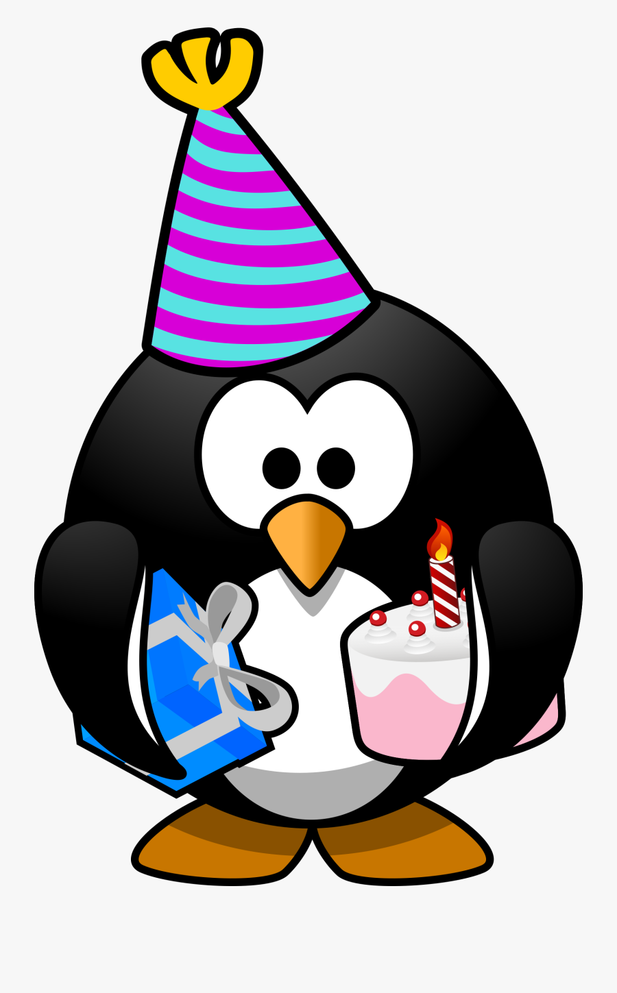 Queen Of The Click - Penguin Cartoon Happy Birthday, Transparent Clipart