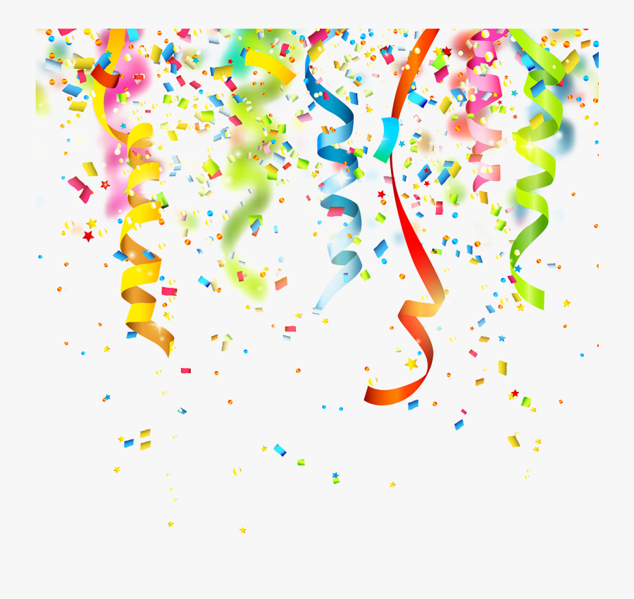 Birthday Confetti Party Clip Art - Transparent Background Confetti Png ...