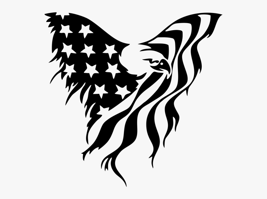 American Flag Eagle Clipart , Png Download - American Flag Eagle Drawing, Transparent Clipart