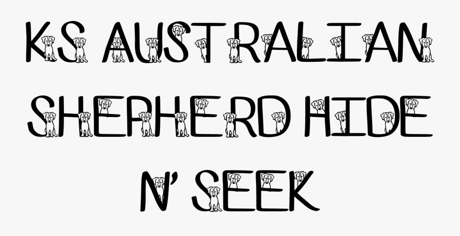Sample Image Of Ks Australian Shepherd Font By Pretty - Font For Cutting Out, Transparent Clipart