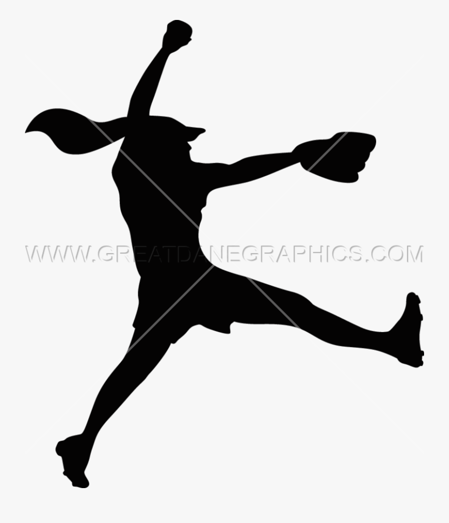 Pitcher Fire Production Ready - Clipart Softball Pitcher Silhouette, Transparent Clipart