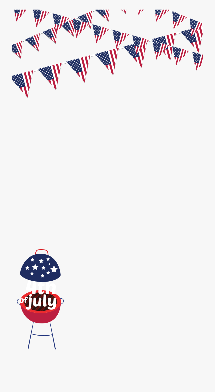 Transparent 4th Of July Bbq Clipart - Fourth Of July Snapchat Filter, Transparent Clipart