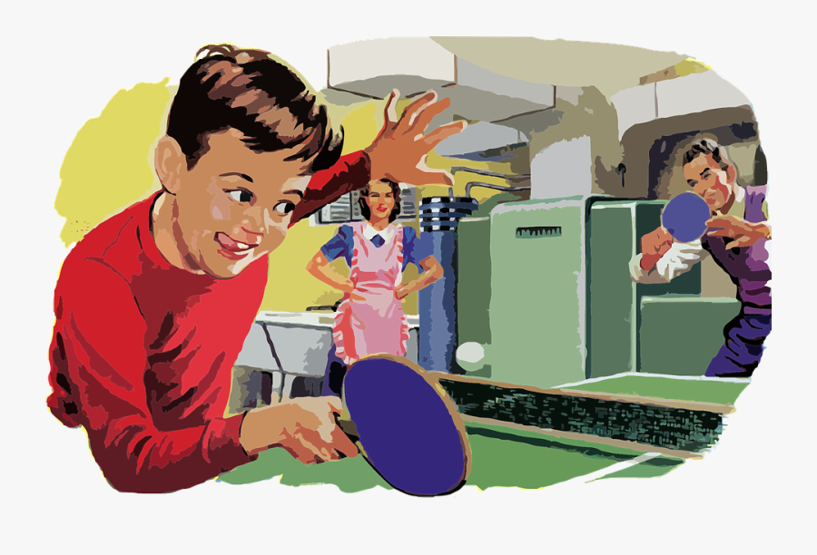 Table Tennis Retro, Transparent Clipart