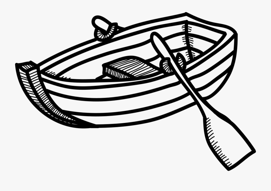Black And White Rowing - Row Boat Clipart Black And White, Transparent Clipart
