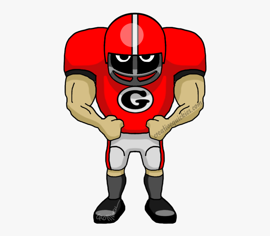 Football Clipart Georgia Bulldogs - Cartoon Eagles Football Player, Transparent Clipart