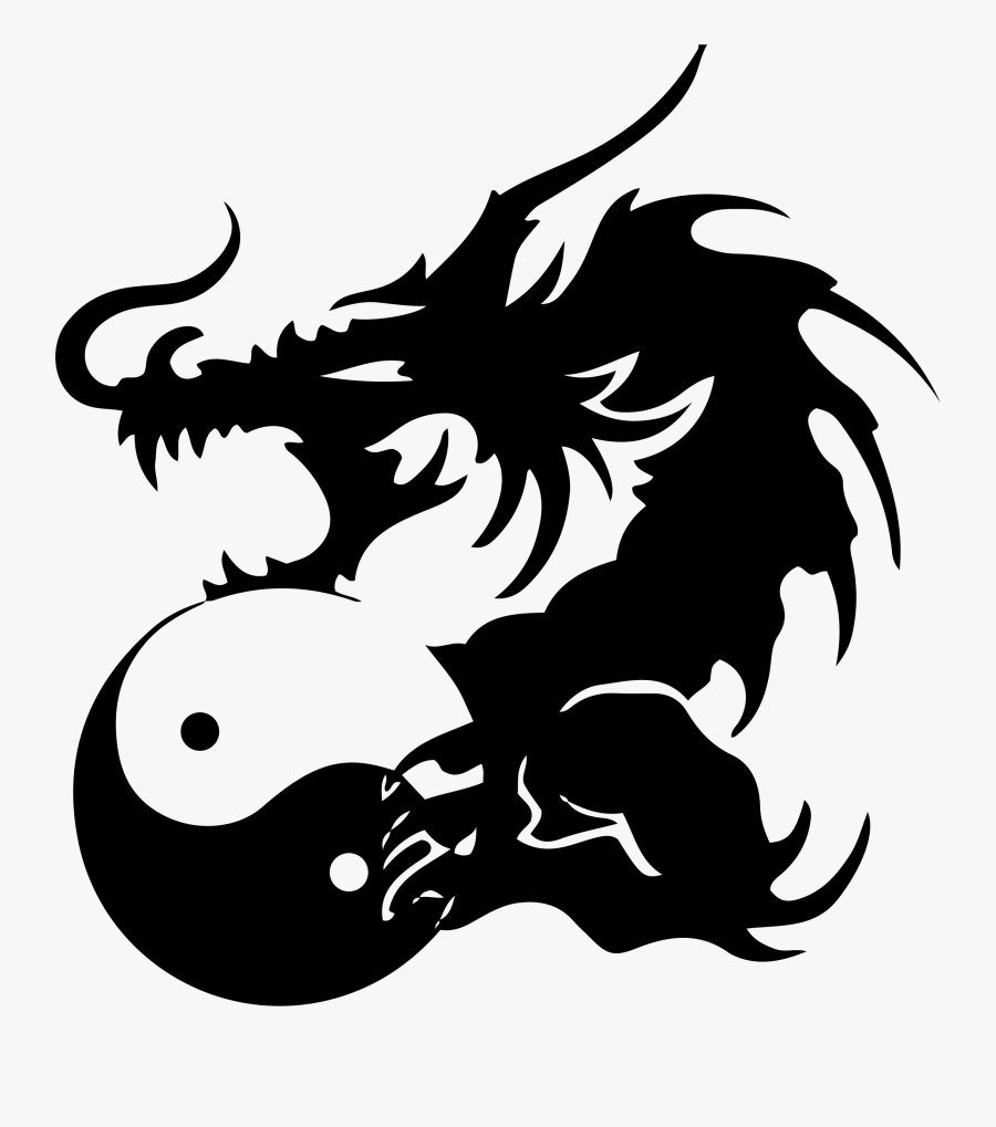 Transparent Chinese Dragons Clipart - Dragons Yin Yang Tattoos, Transparent Clipart