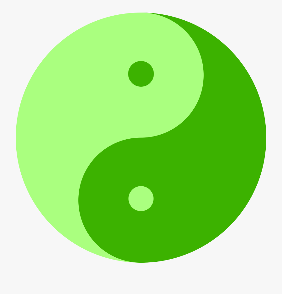 Green Yin Yang Symbol, Transparent Clipart