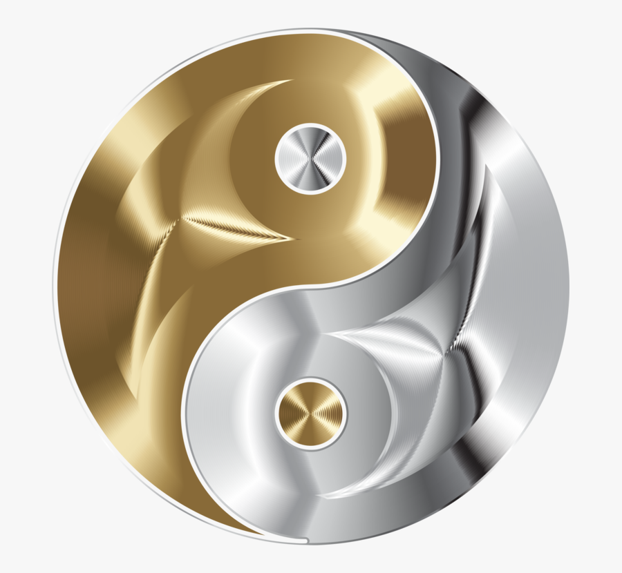 Copper And Chrome Yin Yang - Yin Yang Gold And Sliver, Transparent Clipart