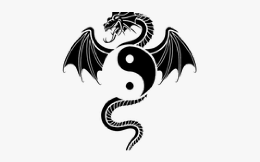 Yinyang Tattoos Clipart Woman - Yin Yang With Dragon, Transparent Clipart