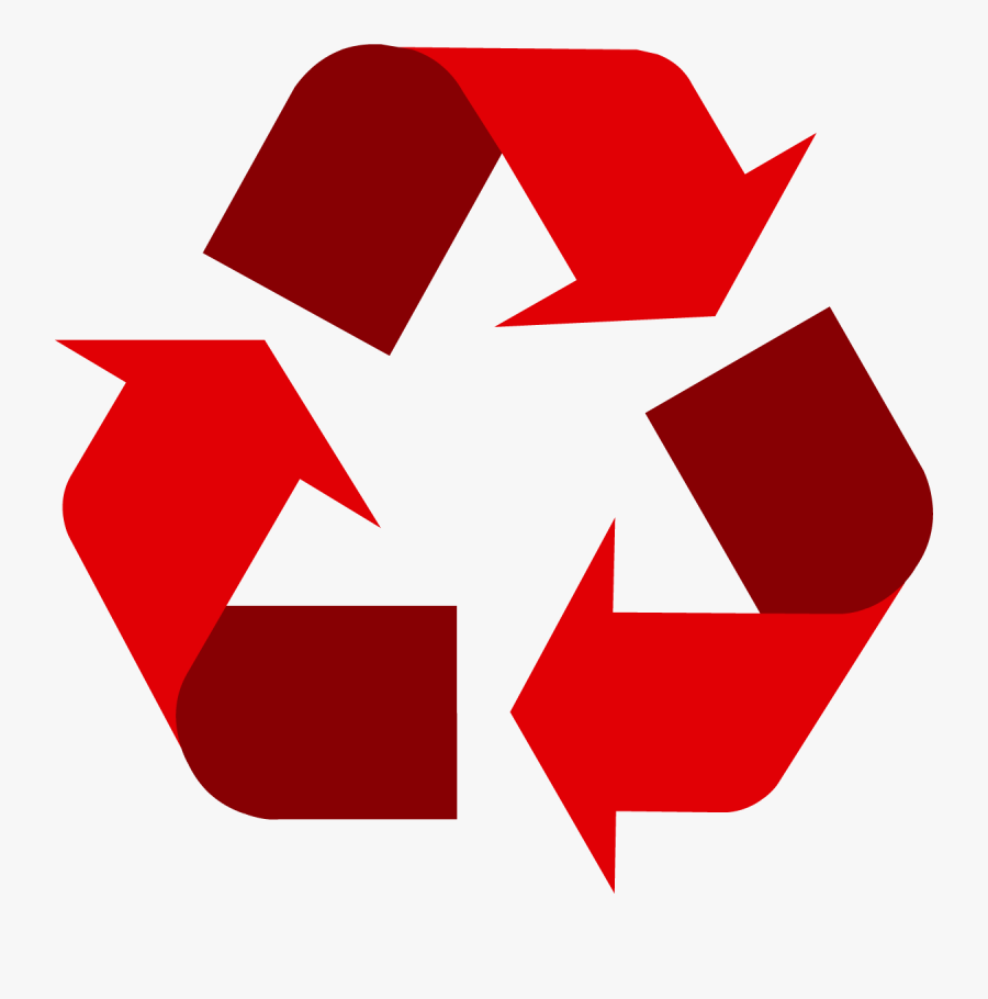Red Universal Recycling Symbol - Recycle Png, Transparent Clipart