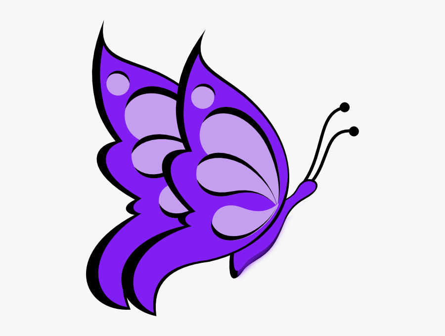 Transparent Purple Butterflies Clipart - Butterfly Drawing With Colour, Transparent Clipart