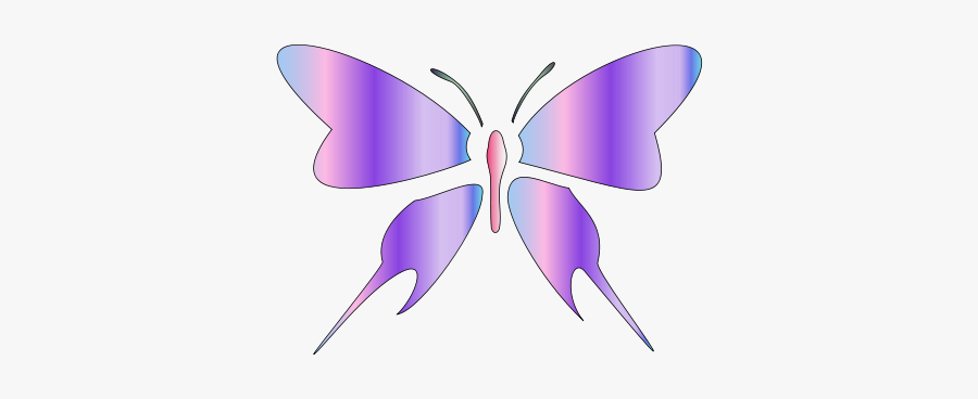 Butterfly - Purple Butterfly Outline, Transparent Clipart