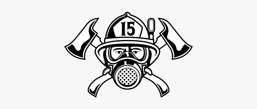 Firefighter"s Helmet Vector Graphics Fire Department - Наклейка Пожарник С Топором, Transparent Clipart