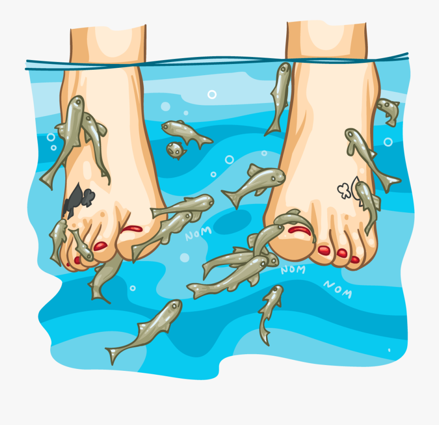 Fish Pedicure Cartoon, Transparent Clipart