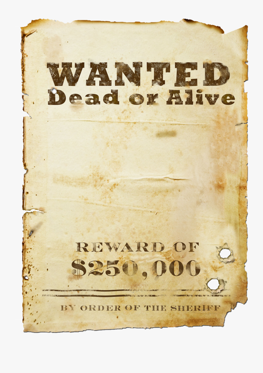 Television United Film Poster Dead States Western Clipart - Large Wanted Poster Template, Transparent Clipart