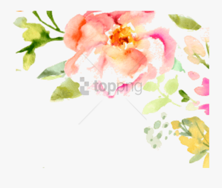 Watercolor Flowers Png Free - Free Watercolor Floral Borders Clipart, Transparent Clipart