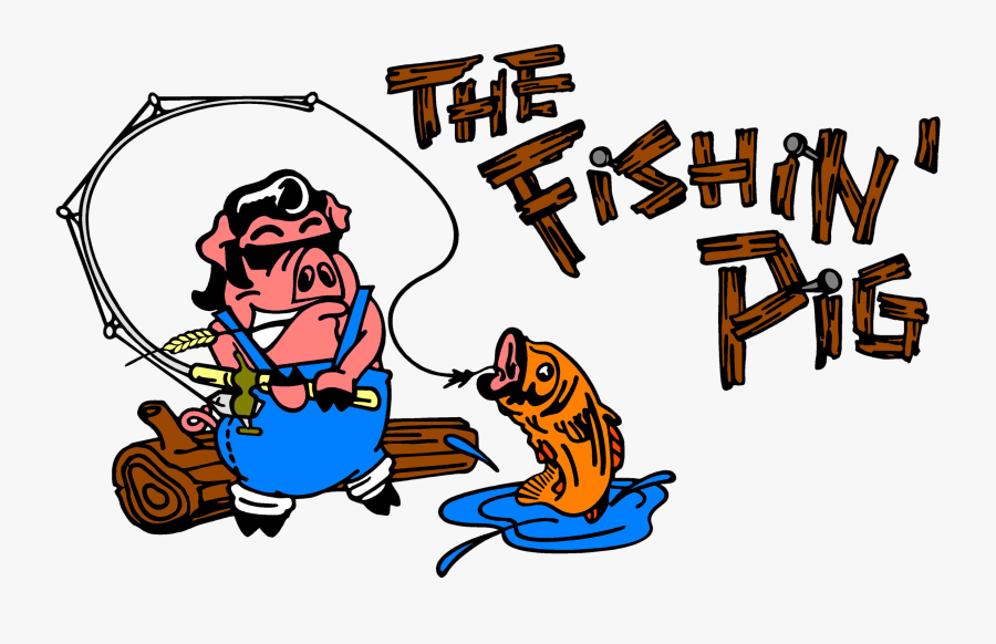 Fishin Pig Logo, Transparent Clipart