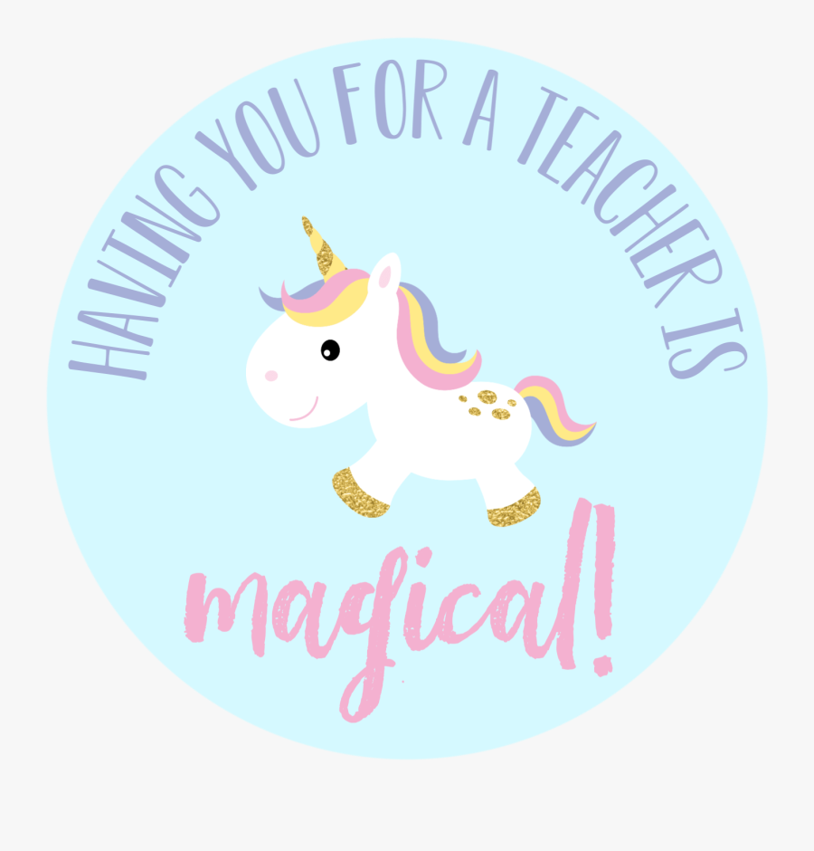 Unicorn Teacher Gift Tags - Cartoon, Transparent Clipart