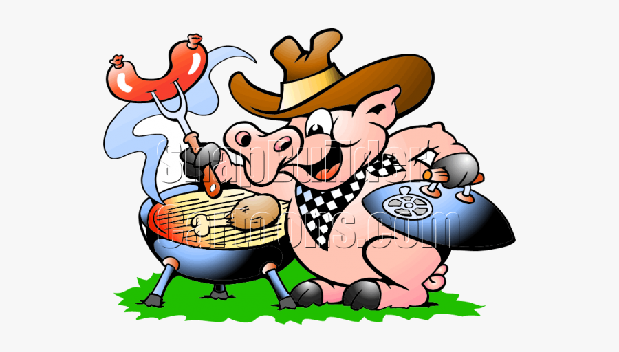 Pig Cooking At Bbq Grill - Flying Pig Bbq Clipart, Transparent Clipart