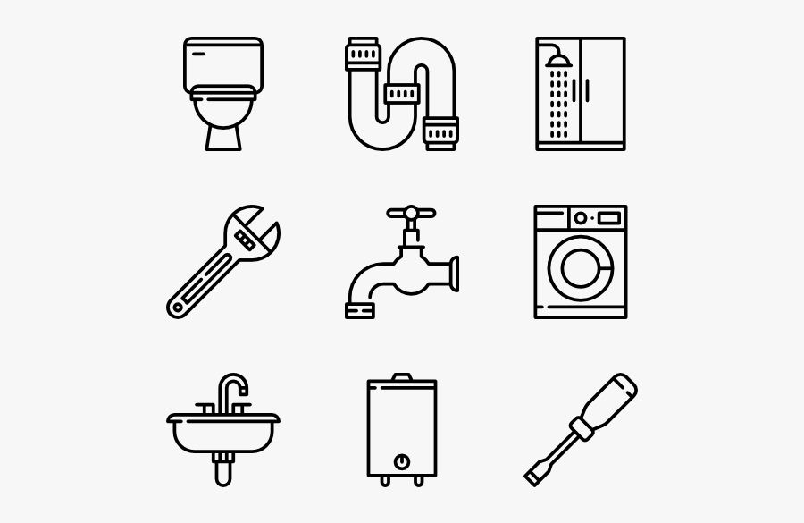 Plumber Tools And Elements - Laundry Icons Png, Transparent Clipart