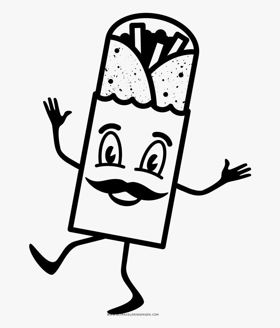 Burrito Coloring Page, Transparent Clipart