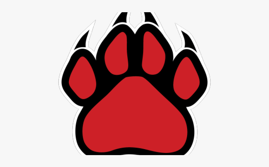 Paw Print Red And Black, Transparent Clipart