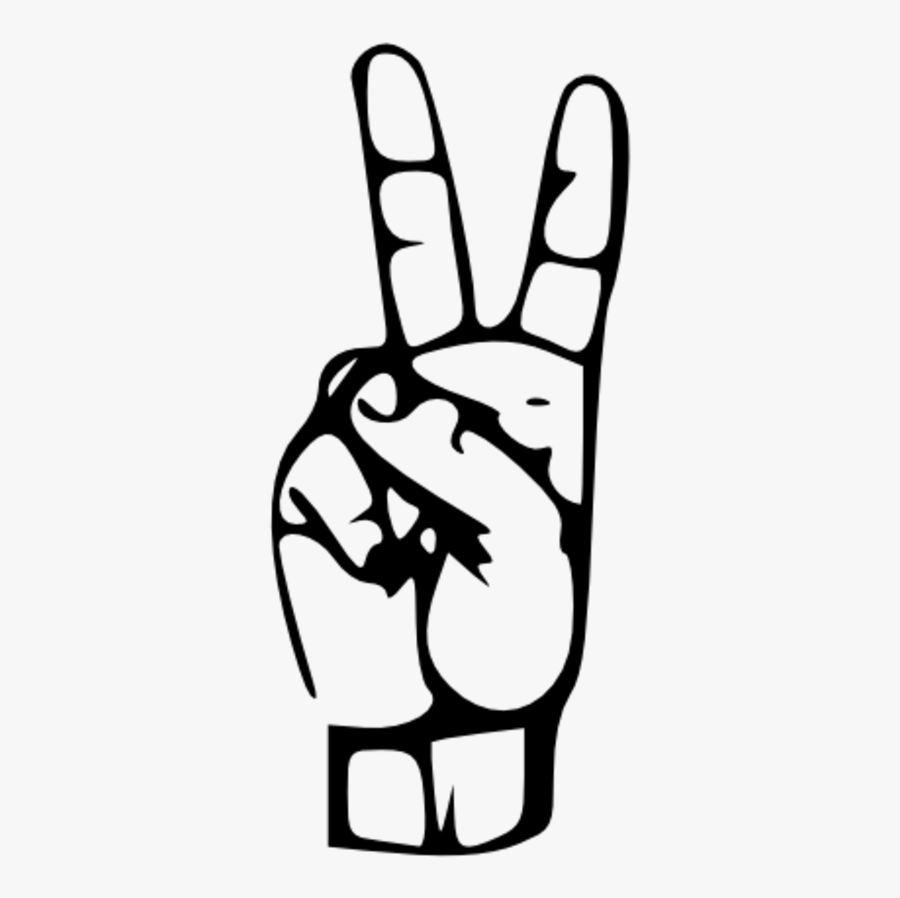 Sign Language Number 2, Transparent Clipart