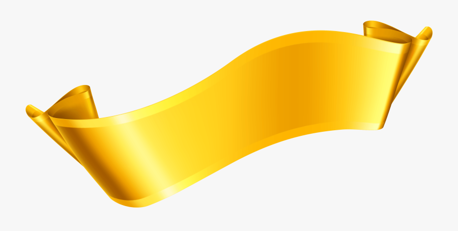 Free Gold Ribbon Banner Clip Art - Yellow Ribbon Vector Png, Transparent Clipart
