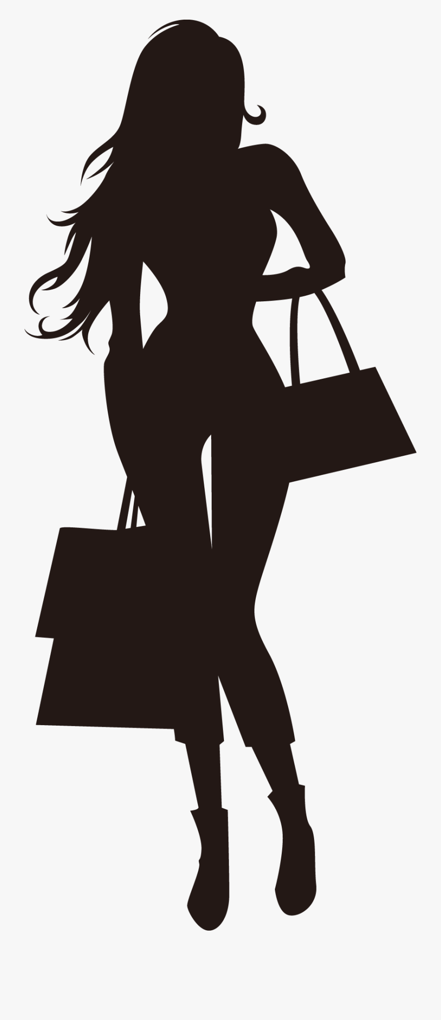 Transparent Ladies Fashion Clipart - Fashion Shopping Girl Silhouette, Transparent Clipart