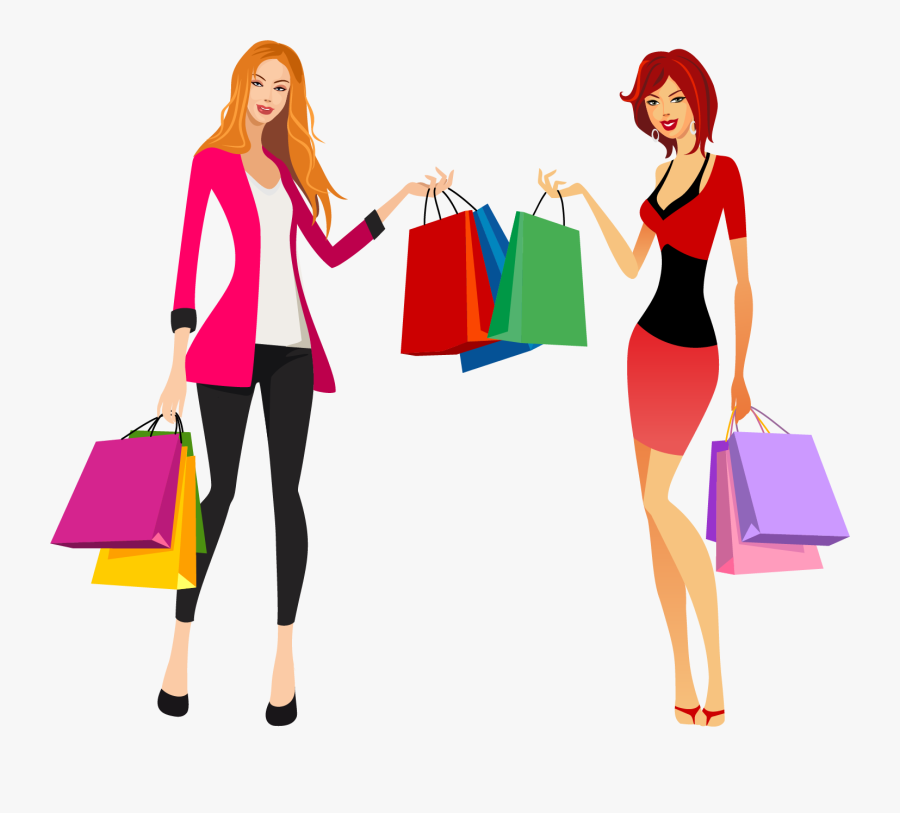 Shopping Fashion Clip Art - Fashion Shopping Girl Vector, Transparent Clipart