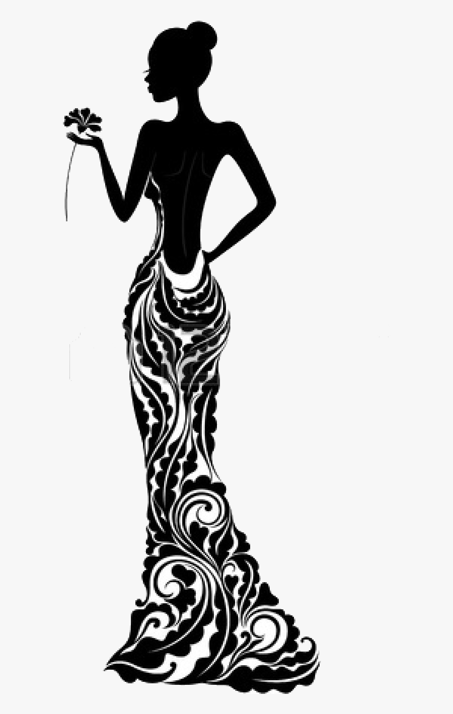 Clip Art Fashion Stock Images - Black Woman Silhouette Elegant , Free