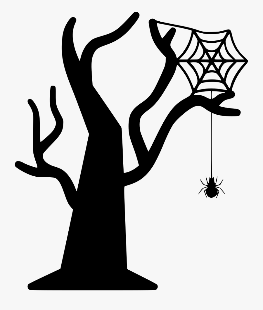 Transparent Halloween Spider Png - Spider Hanging On Tree, Transparent Clipart