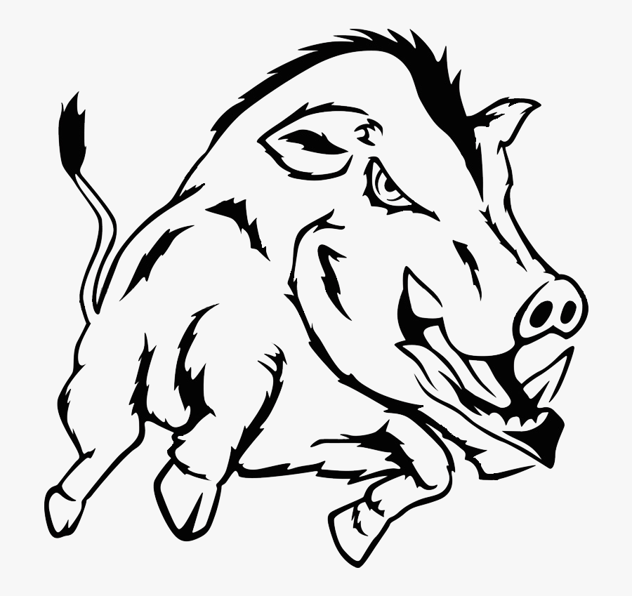 Hunting In Bulgaria - Wild Boar Black And White Cartoon, Transparent Clipart