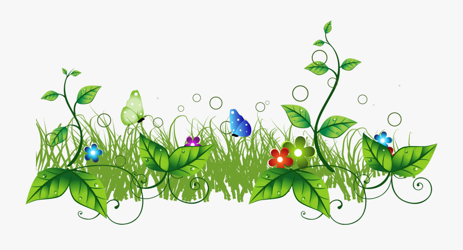 Picture Transparent Spring Divider Clipart - Grass With Flowers Clip Art Png, Transparent Clipart