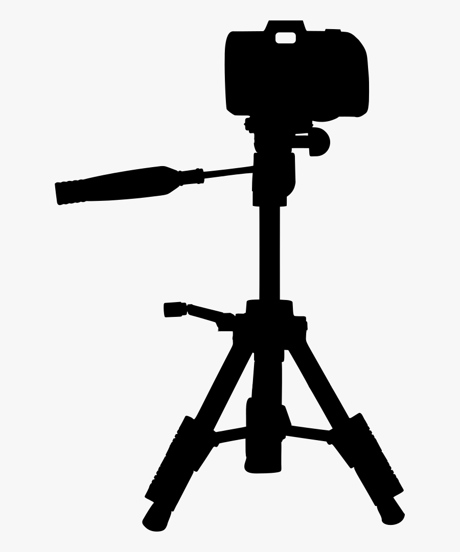 New Camera On That Tripod More Extended Silhouette - Camera On Tripod Silhouette, Transparent Clipart