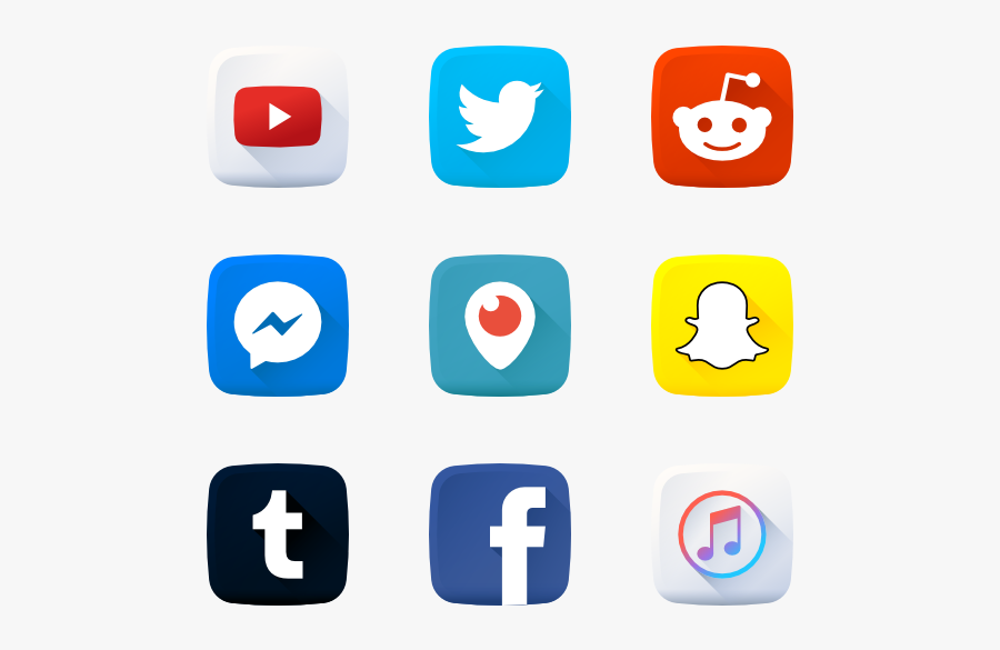 Social Media Logos - Social Web Icons Vector, Transparent Clipart