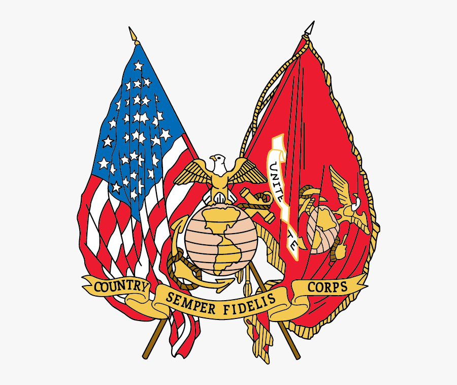 Marine Corps Cross Flags, Transparent Clipart