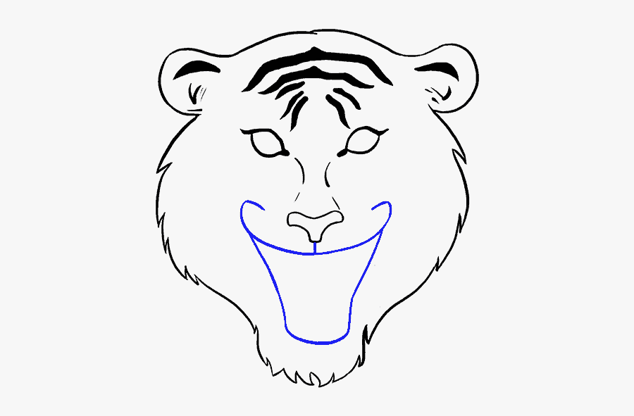 How To Draw Tiger Face, Transparent Clipart